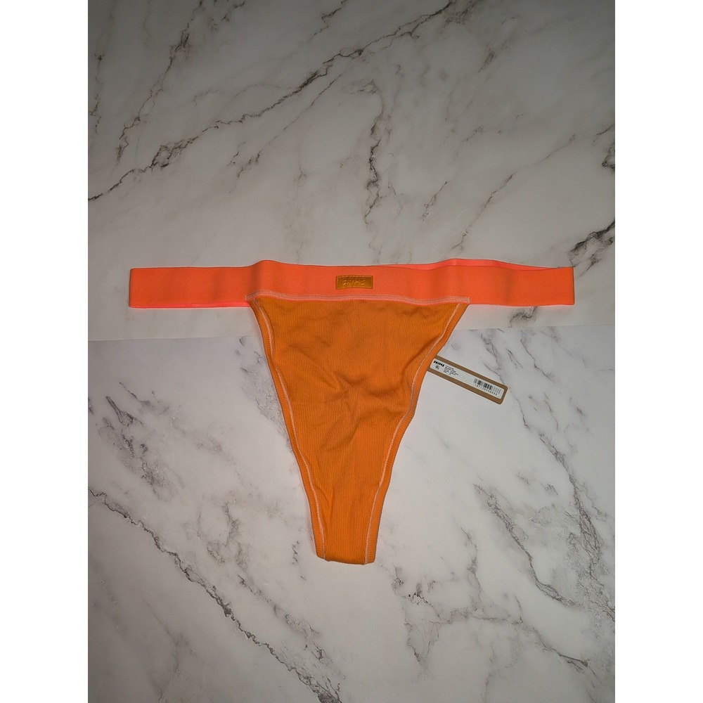 Skims Cotton Rib Mid-Rise Thong Apricot‎ Orange PN-STT-0040 Womens 2X NEW